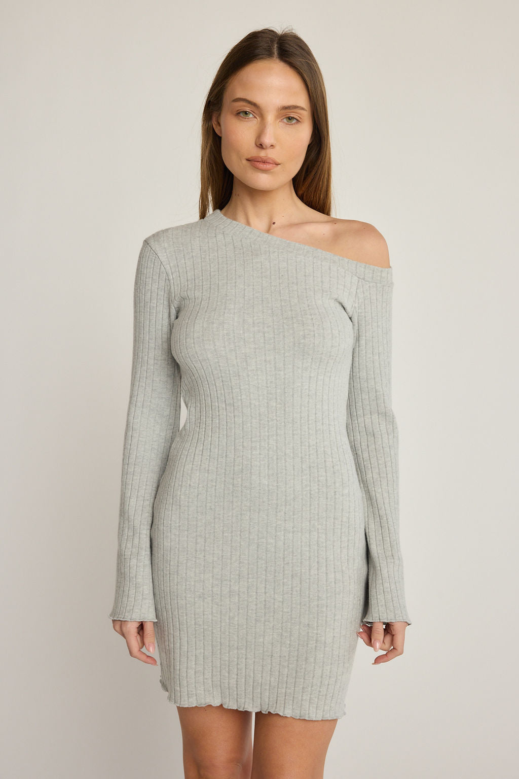 heather grey bodycon dress Heather Grey Dress With Silver A Striped Light Grey Bodycon Dress Is A Modern Essential