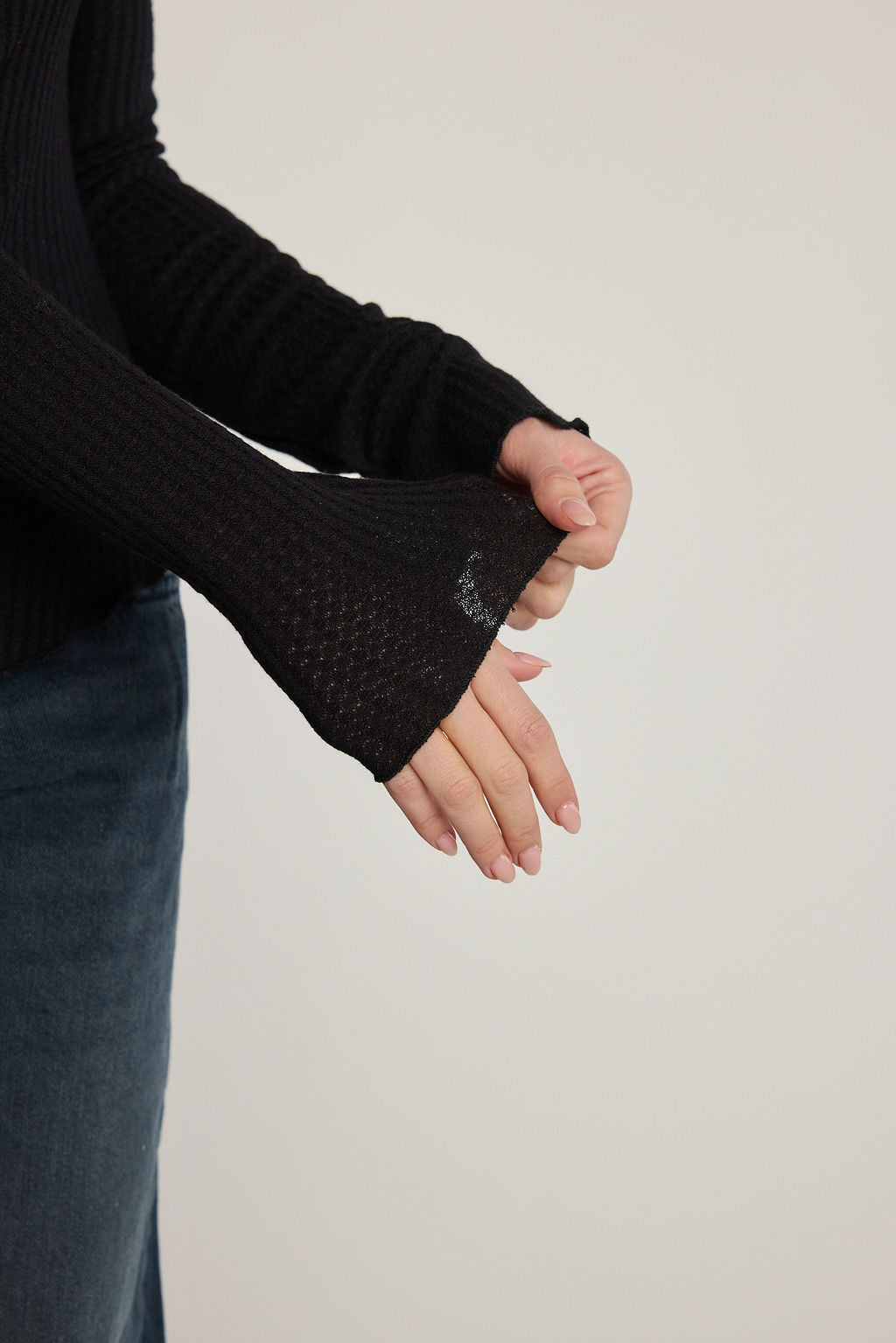 Waffle Henley - Black