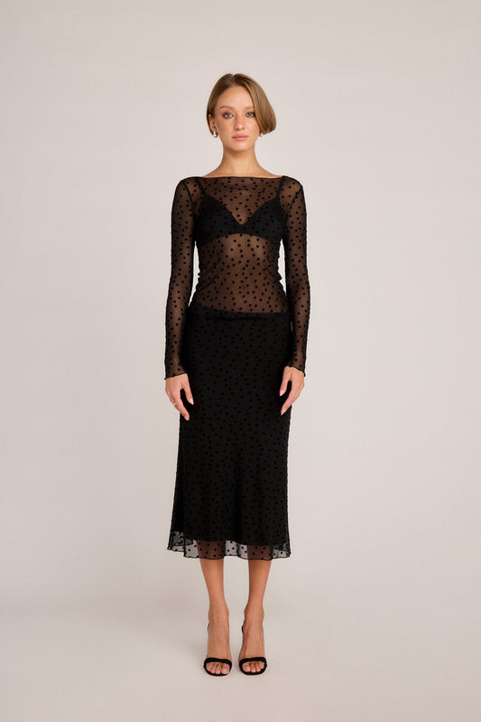 Emma Midi Skirt - Polka Dot