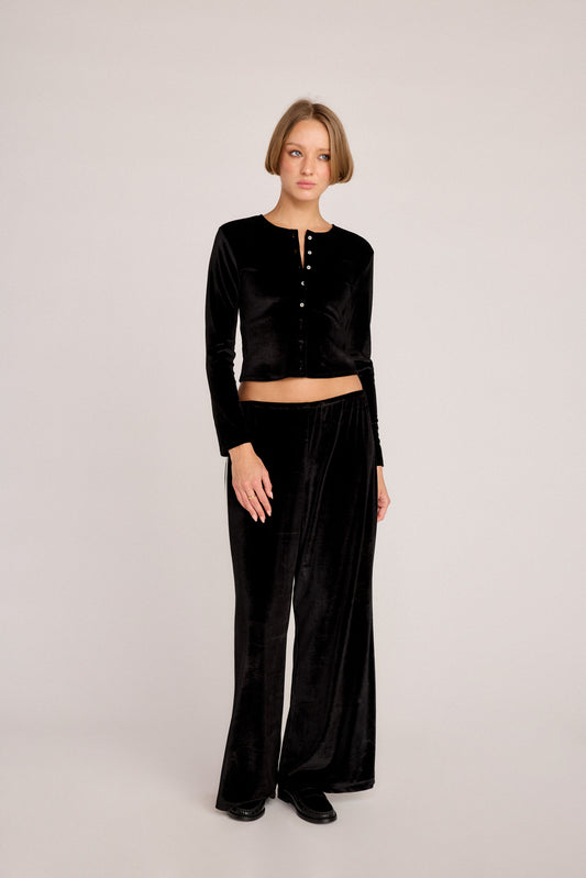 Juliette Cardigan - Black Velvet