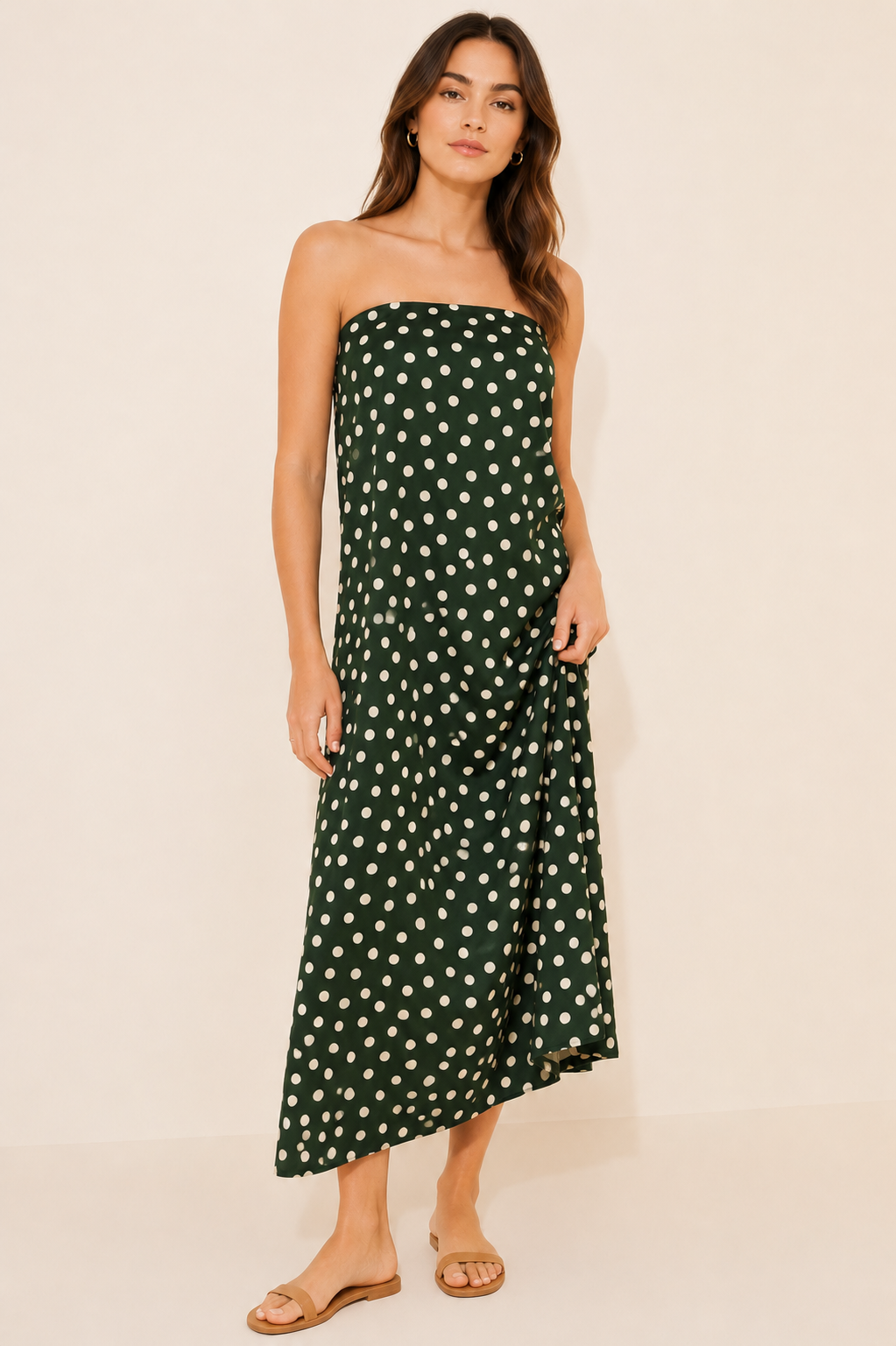 Linen Blend Tube Dress