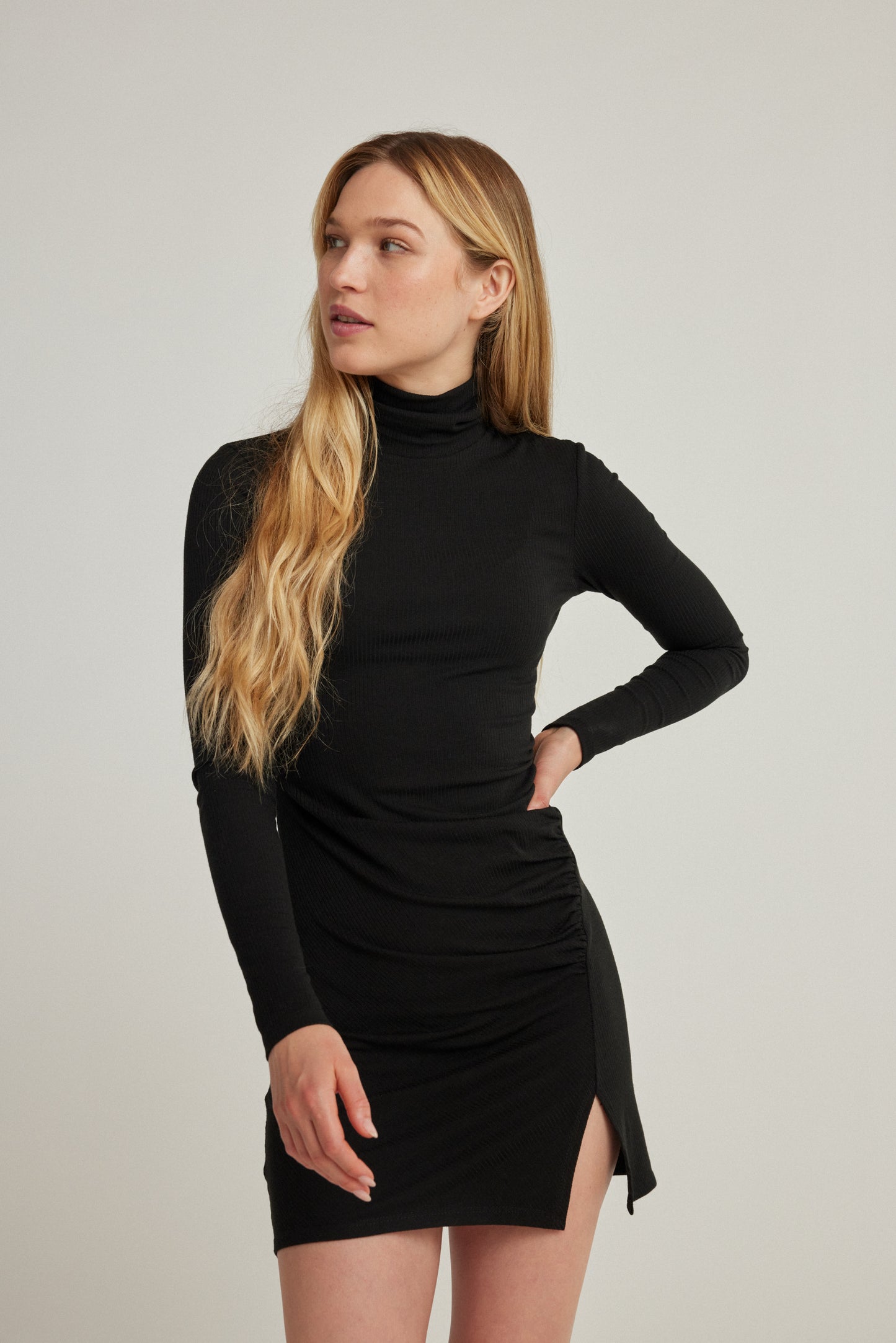 Sophie Mini Rib Dress - Black