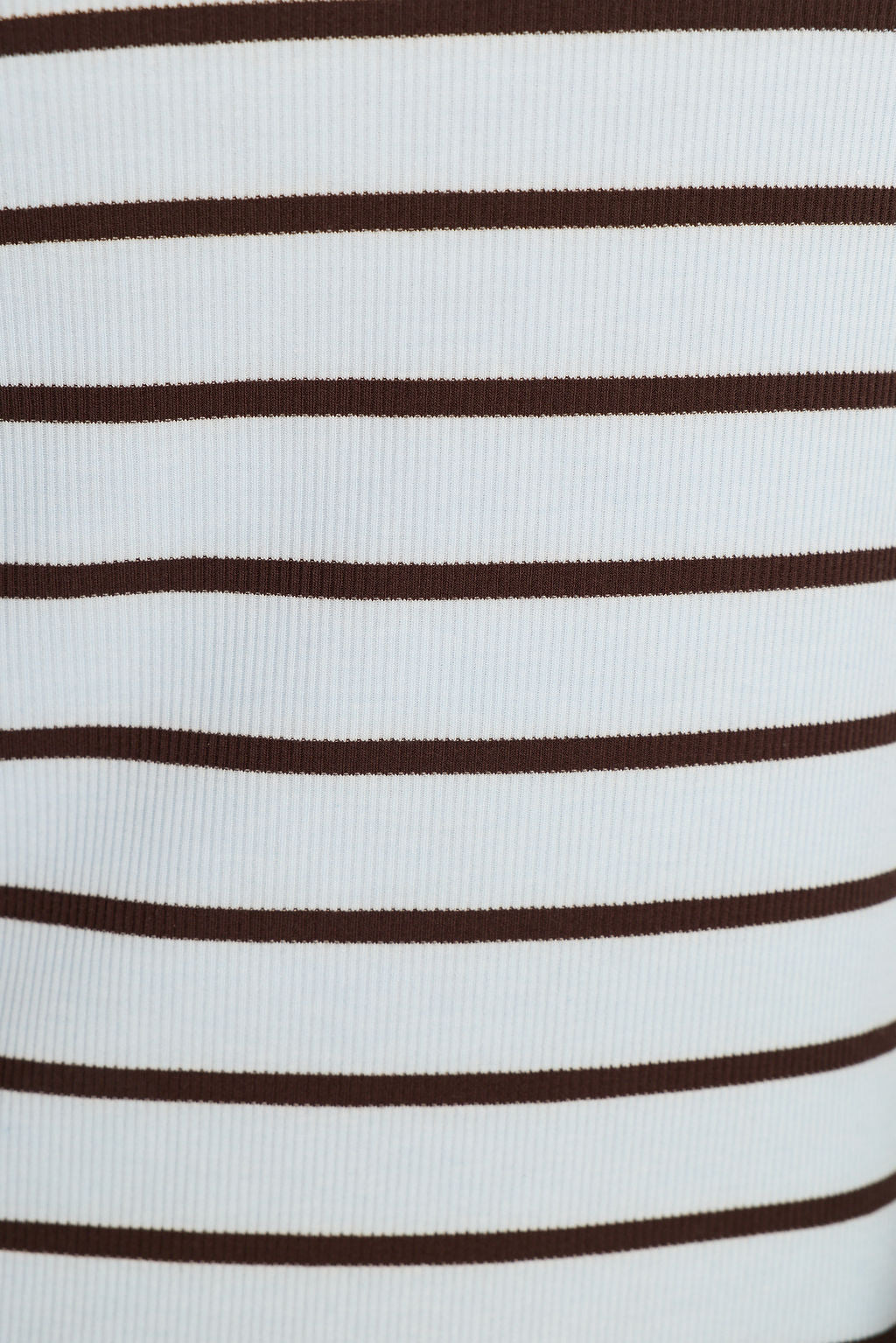 Angelica Long Sleeve Rib Top - Brown/Blue Stripe
