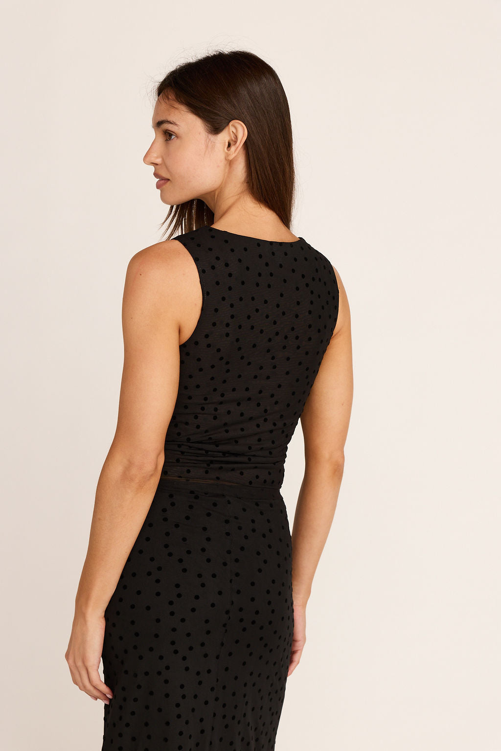 Emma Midi Skirt - Black Polka Dot