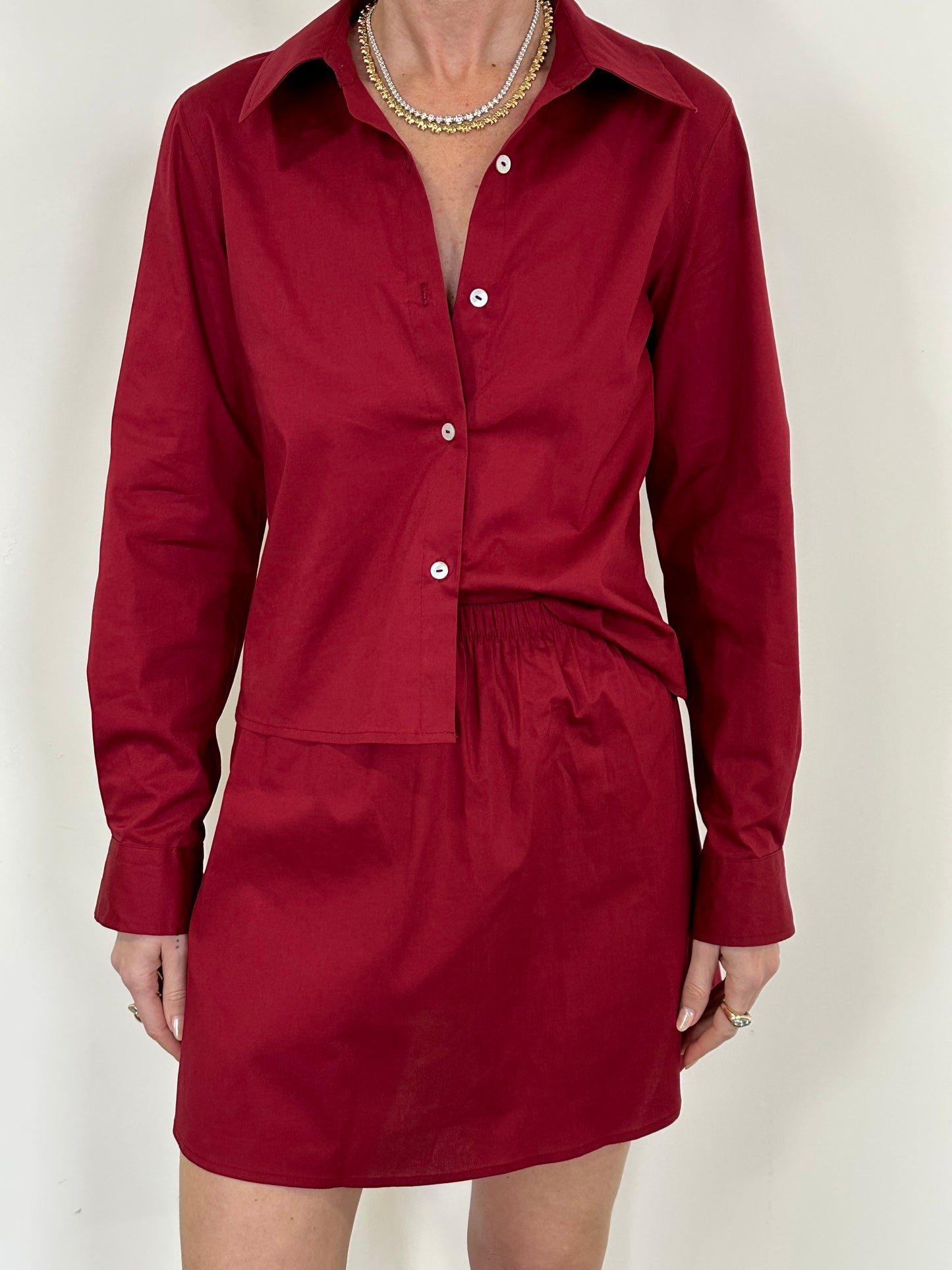 Riley Skirt - Brown Pinstripe