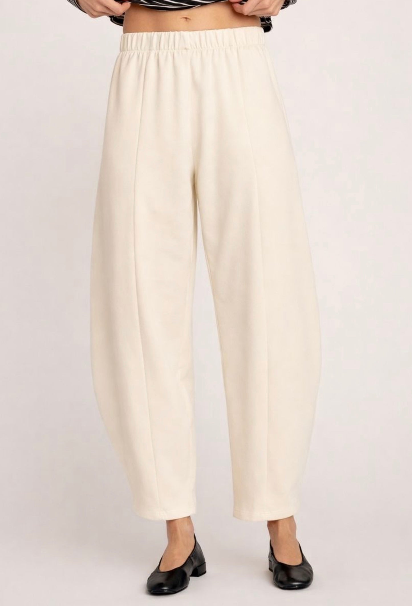 Willow Fleece Barrel Pants - Antique White