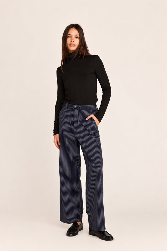 Annika Stripe Pants - Navy Stripe