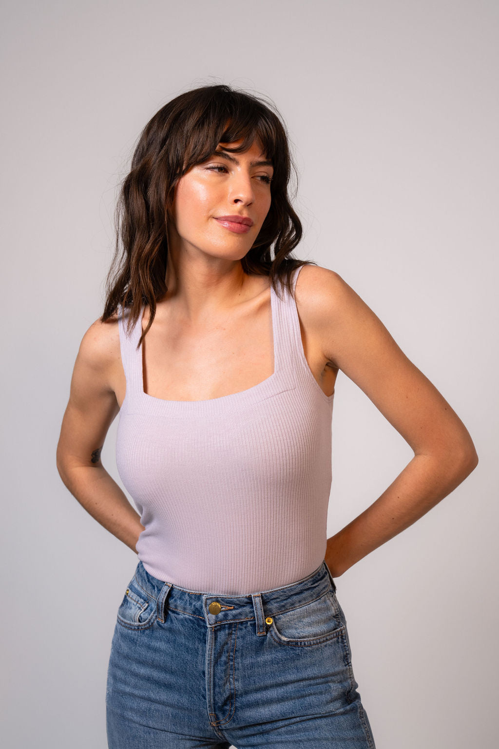 Emilia Rib Tank Top - Lavender