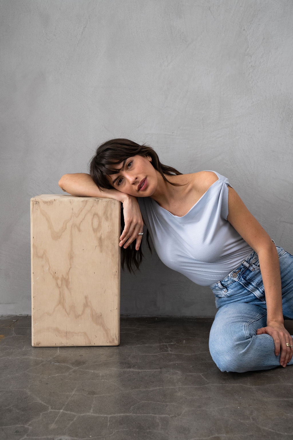 Drop Shoulder Top - Baby Blue