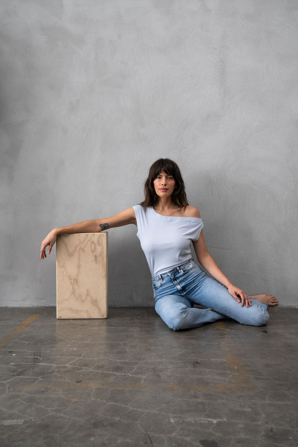 Drop Shoulder Top - Baby Blue