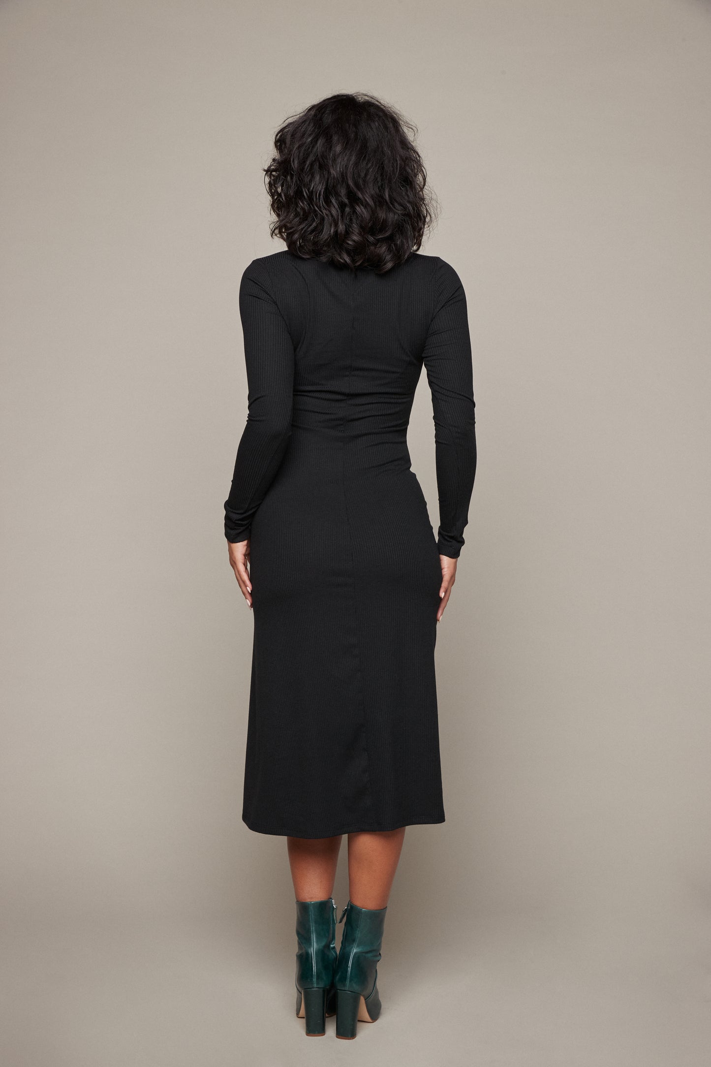 Sophie Rib Dress - Black