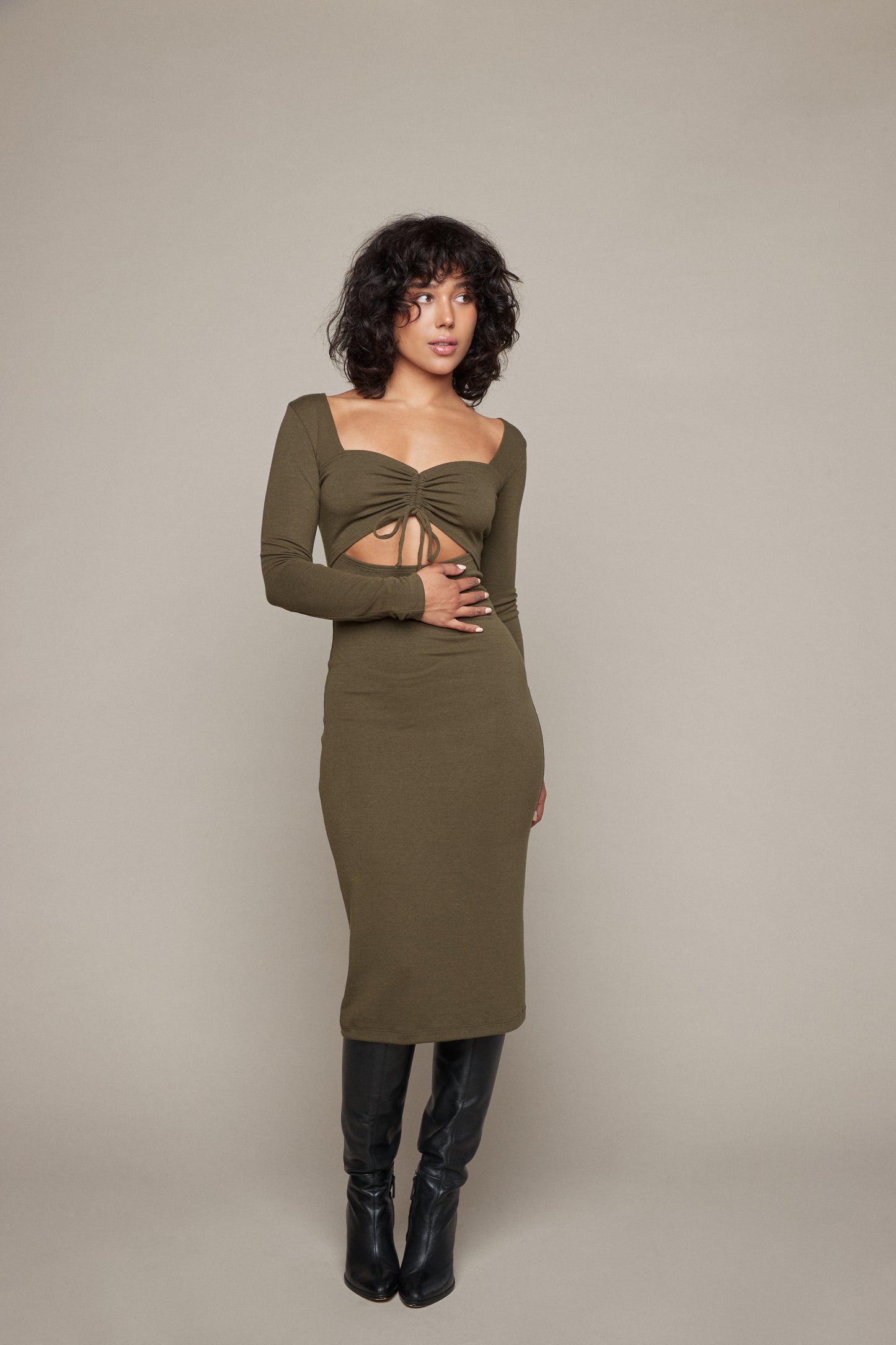 Tiffany Midi Dress - Olive