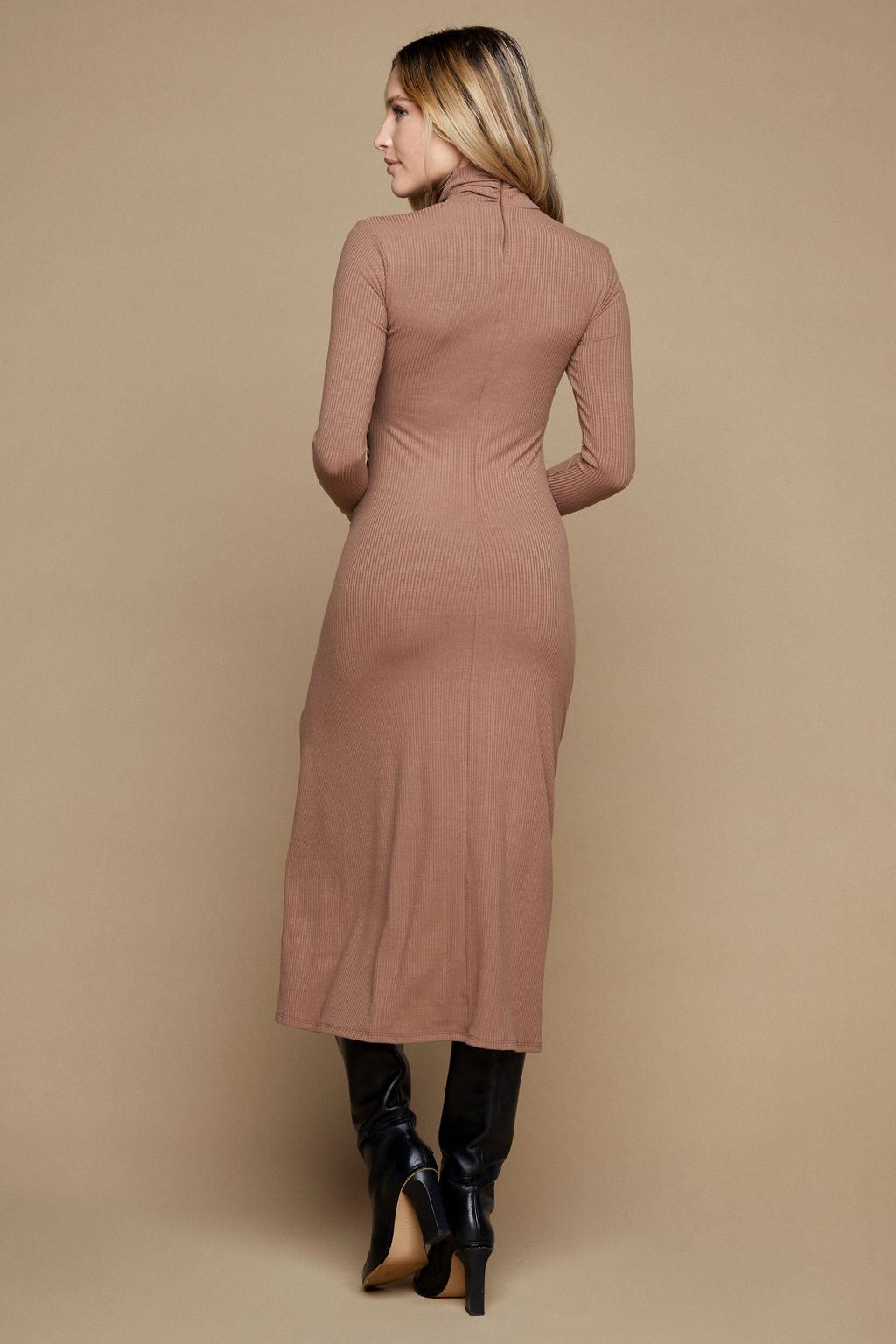 Sophie Rib Dress - Mocha