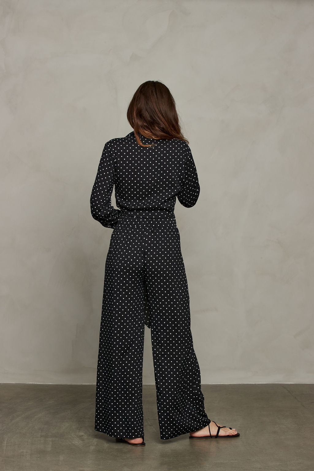 Rhea Wide Leg Pant - Polka Dot