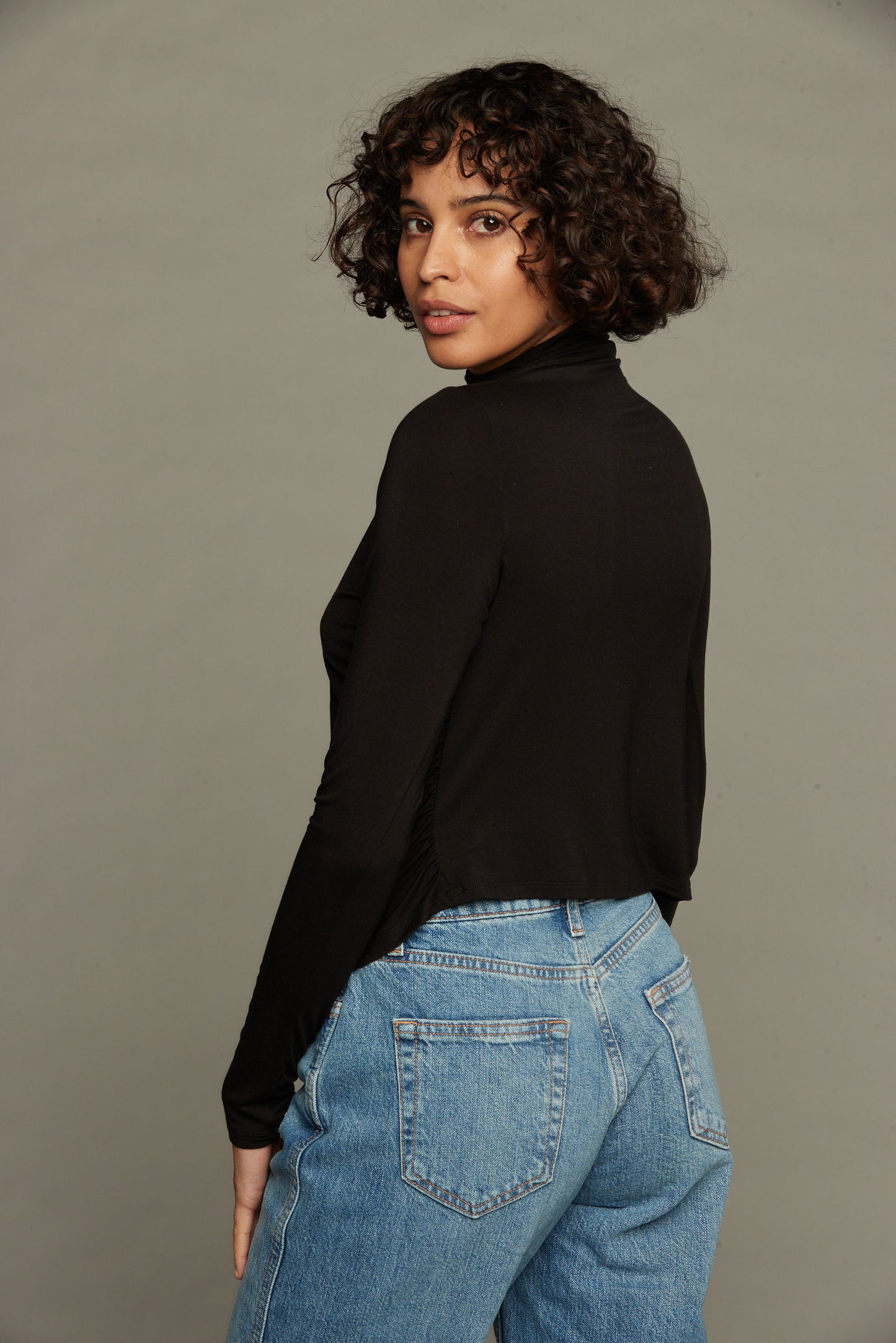 Melissa Draped Top - Black