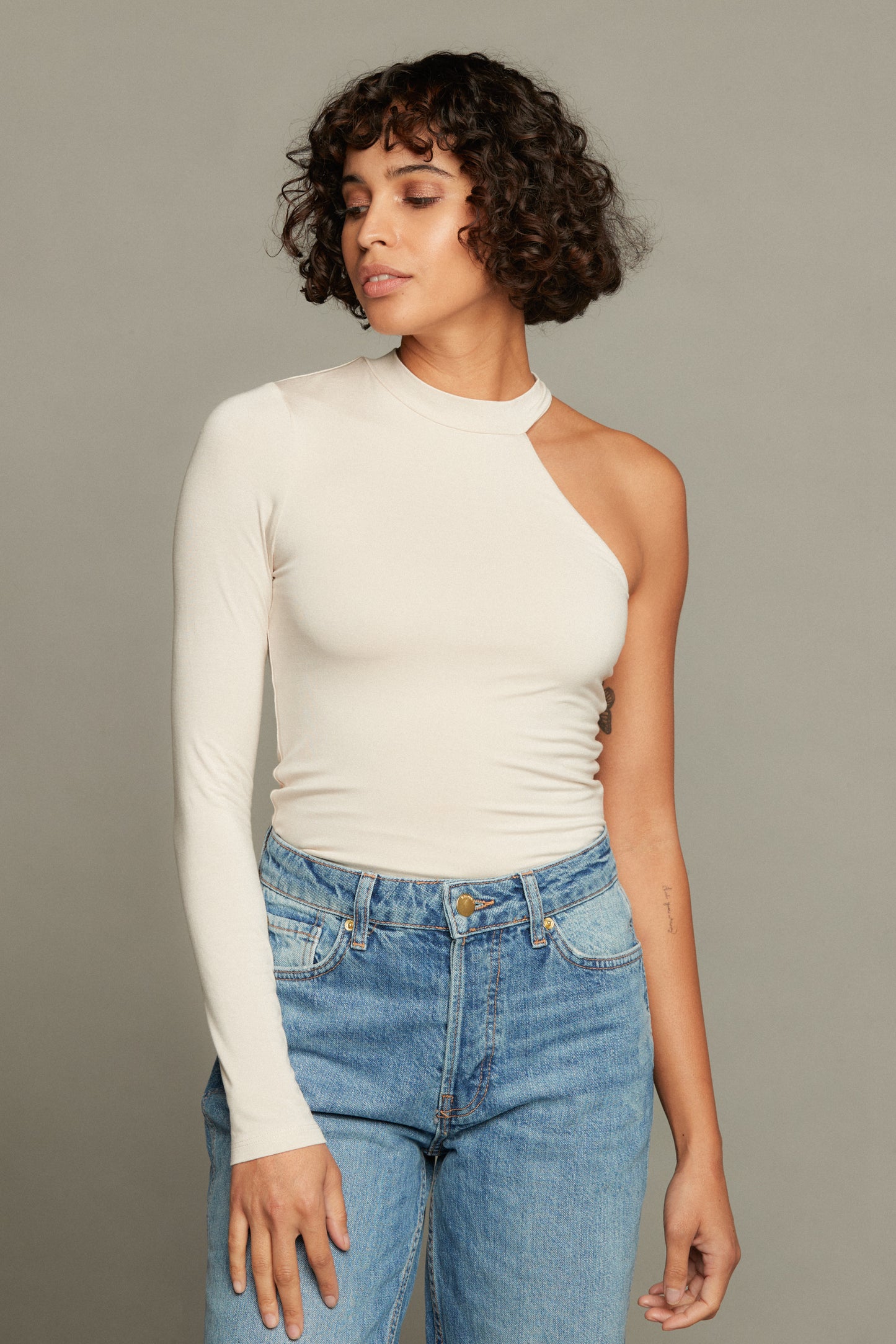 Alexa One Shoulder Top - Antique White