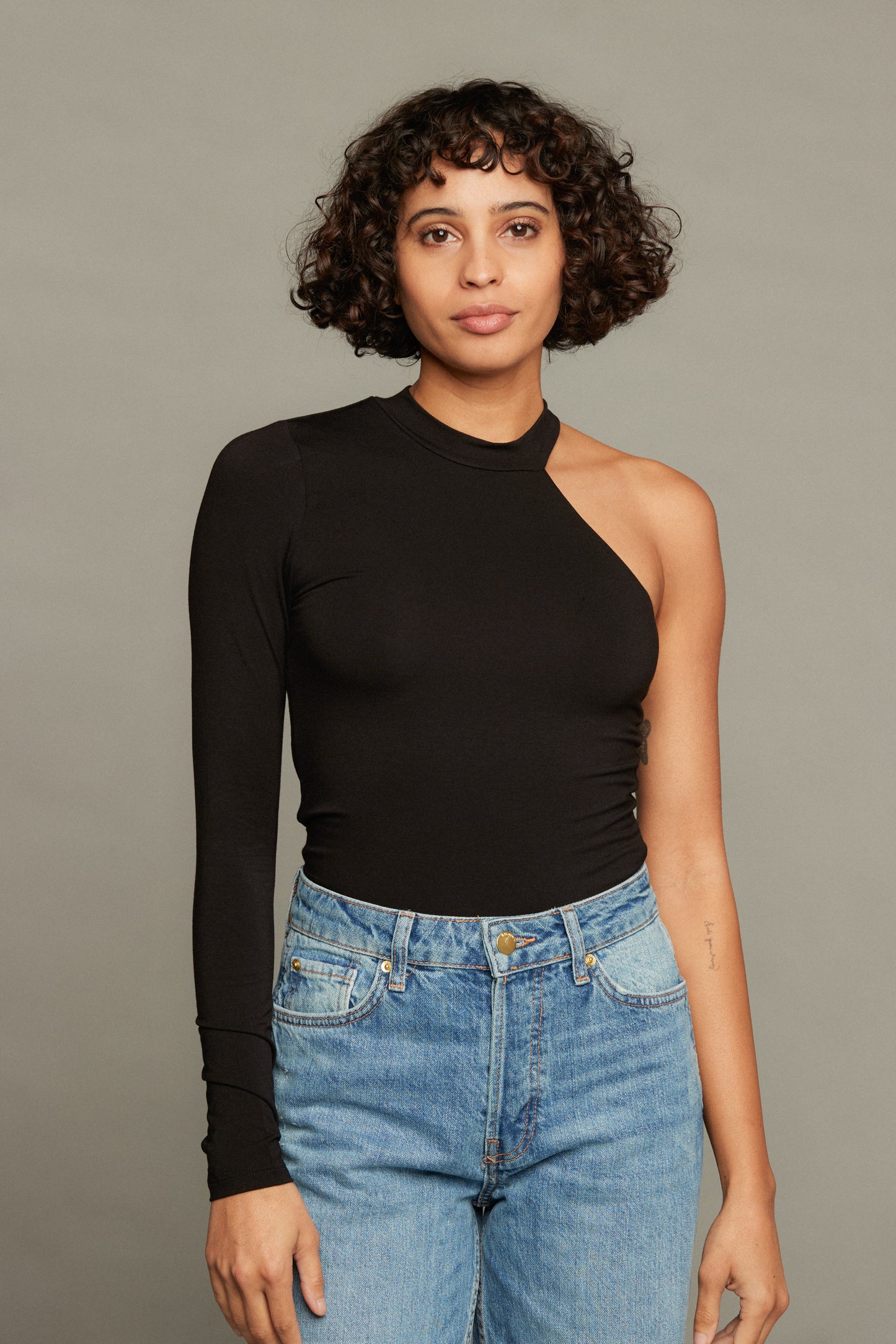 Alexa One Shoulder Top - Black