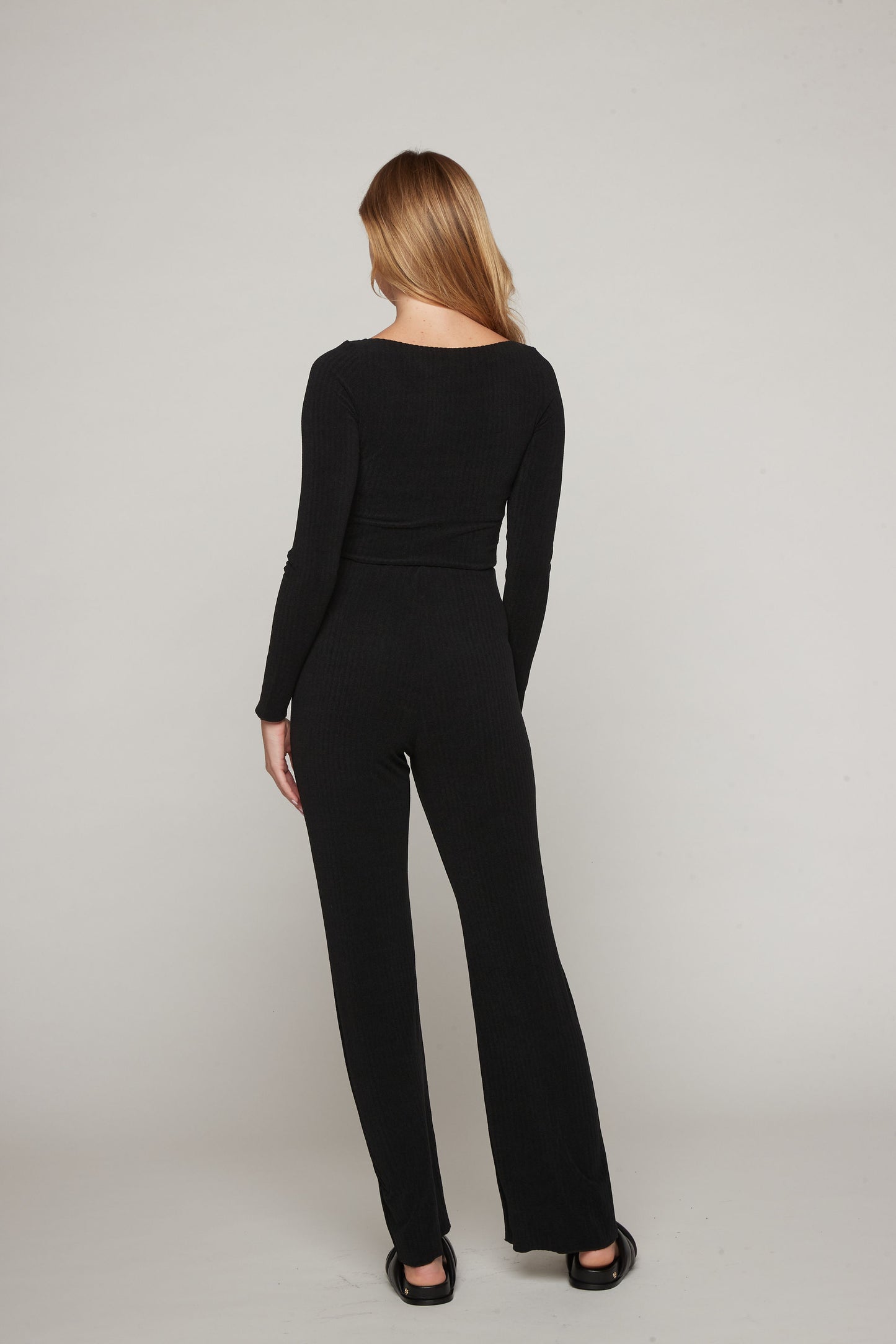 Ariella Terry Rib Pant - Black