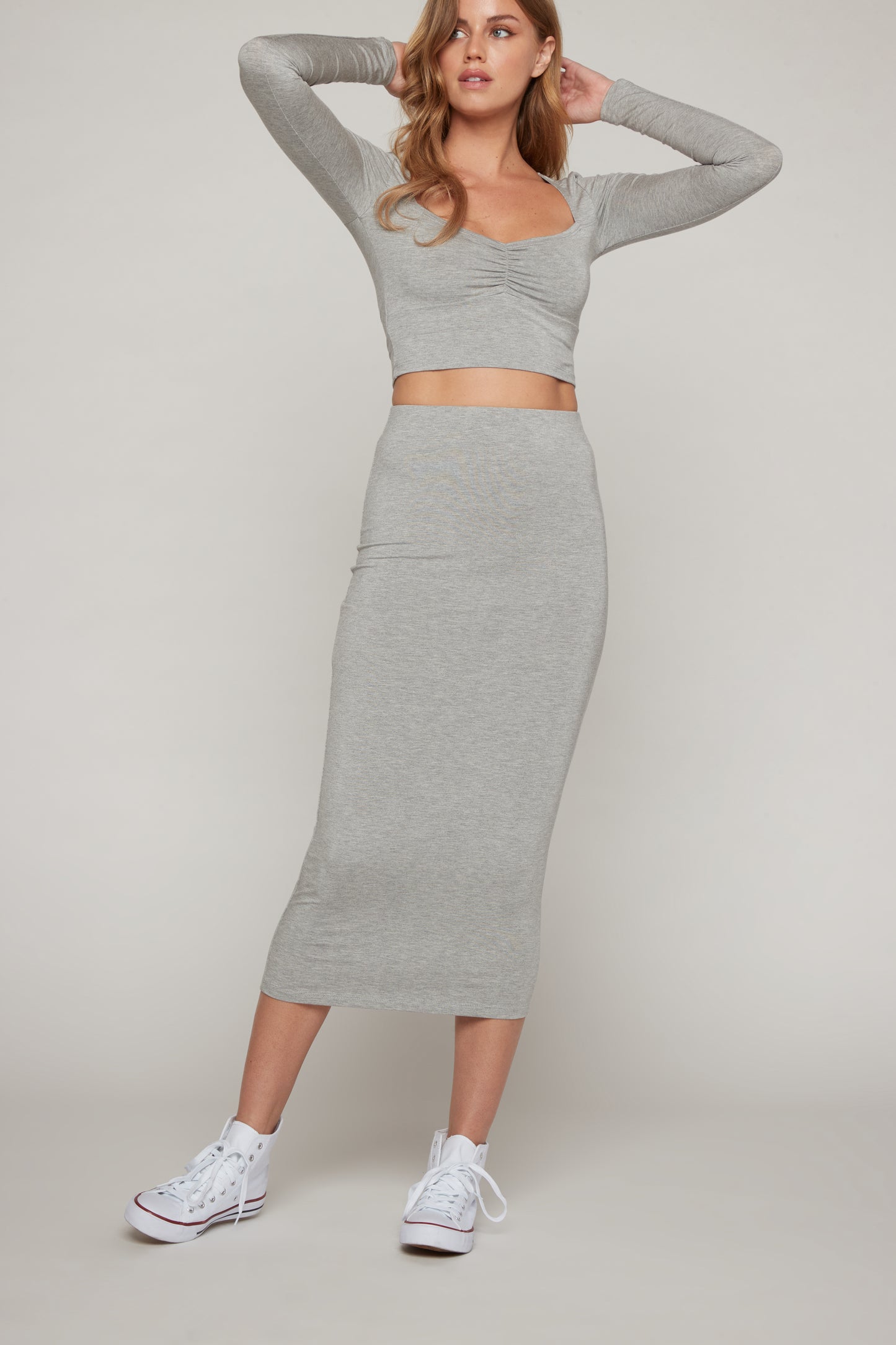 Aria Skirt - Heather Grey