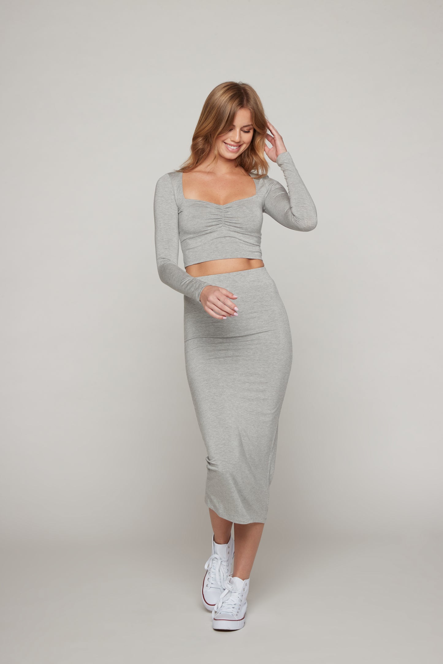 Aria Skirt - Heather Grey
