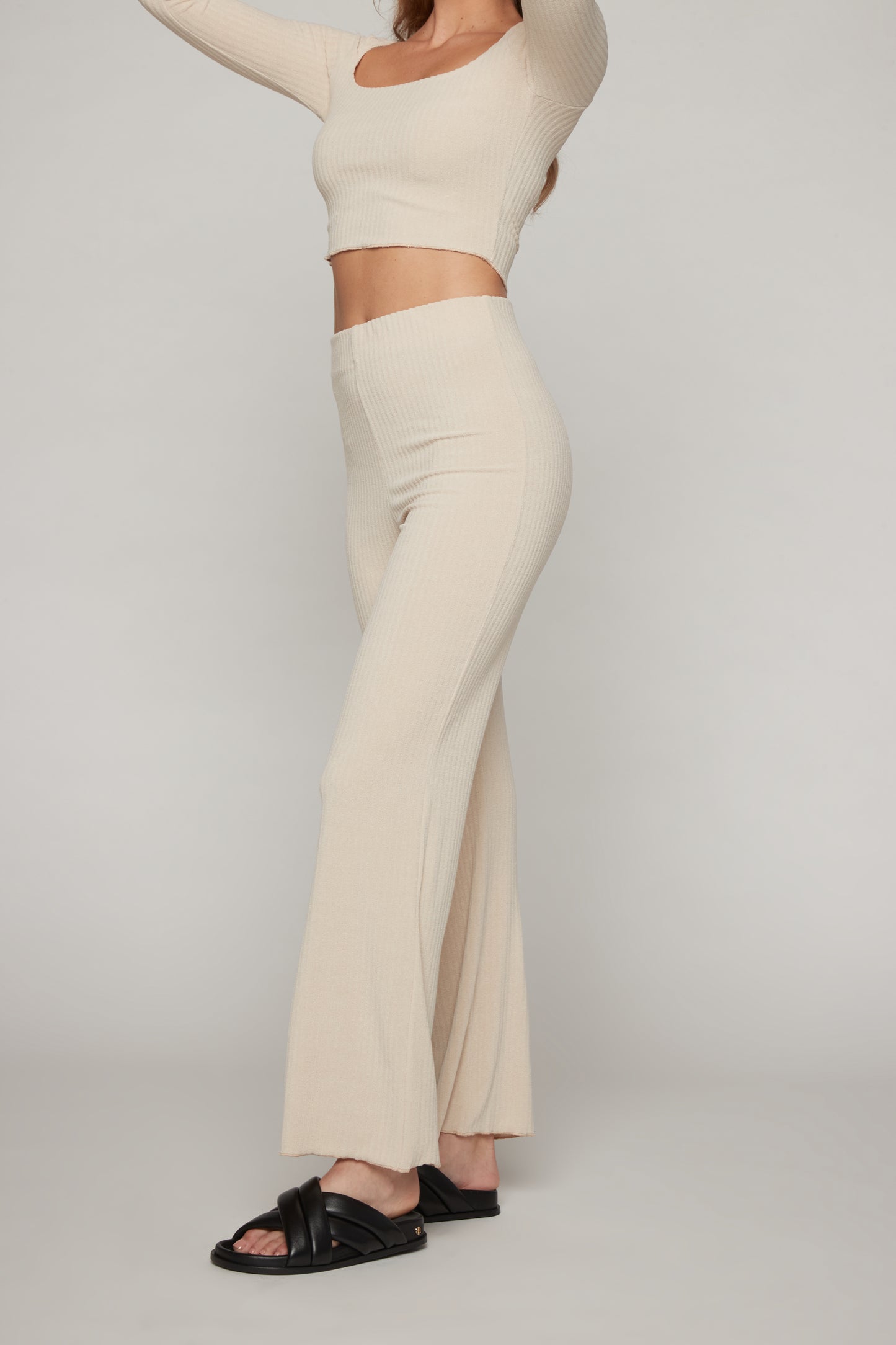 Ariella Terry Rib Pant - Sand