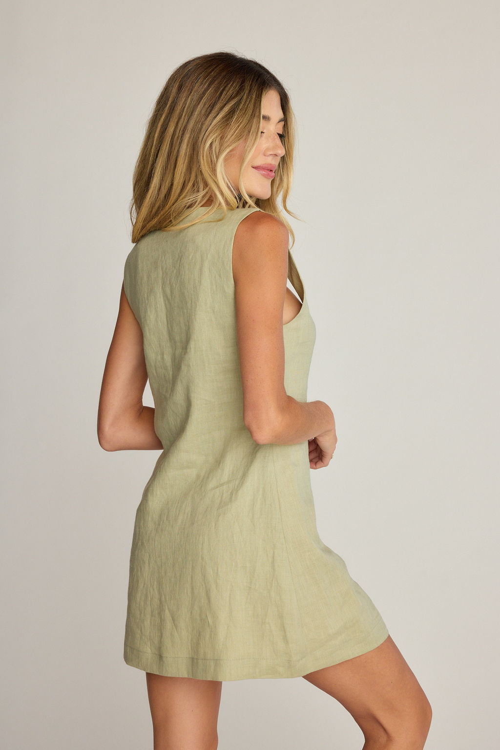 Dahlia Linen Dress - Sage