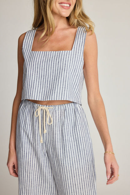 Dahlia Linen Top - Stripe