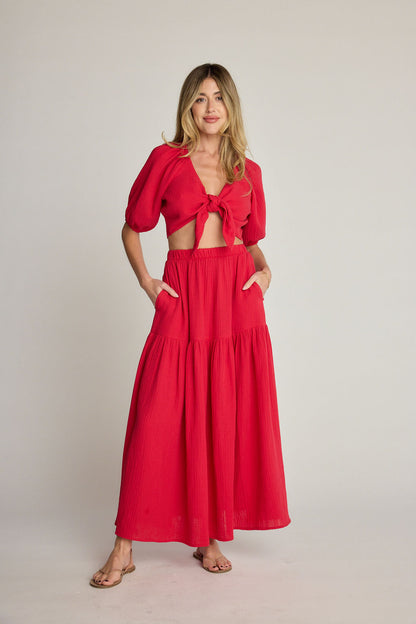 Cleo Skirt - Cherry