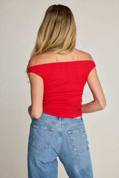 Angelica Rib Top - Red