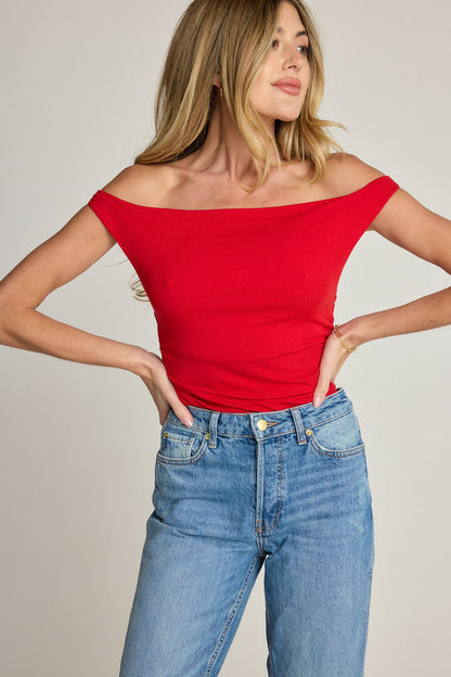 Angelica Rib Top - Red