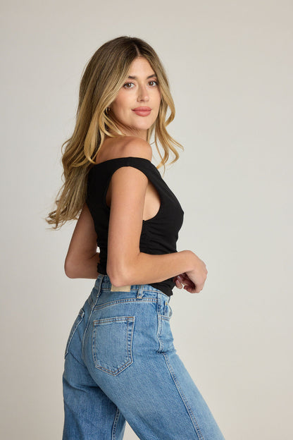 Angelica Rib Top - Black