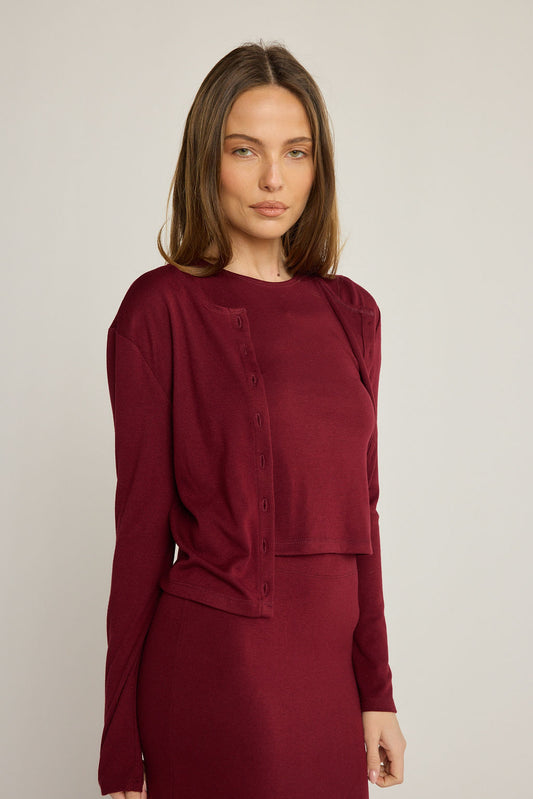 Elise Cardigan - Wine