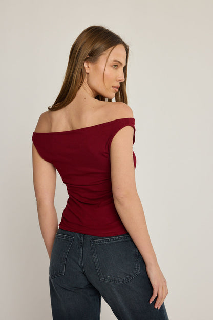 Angelica Rib Top - Wine