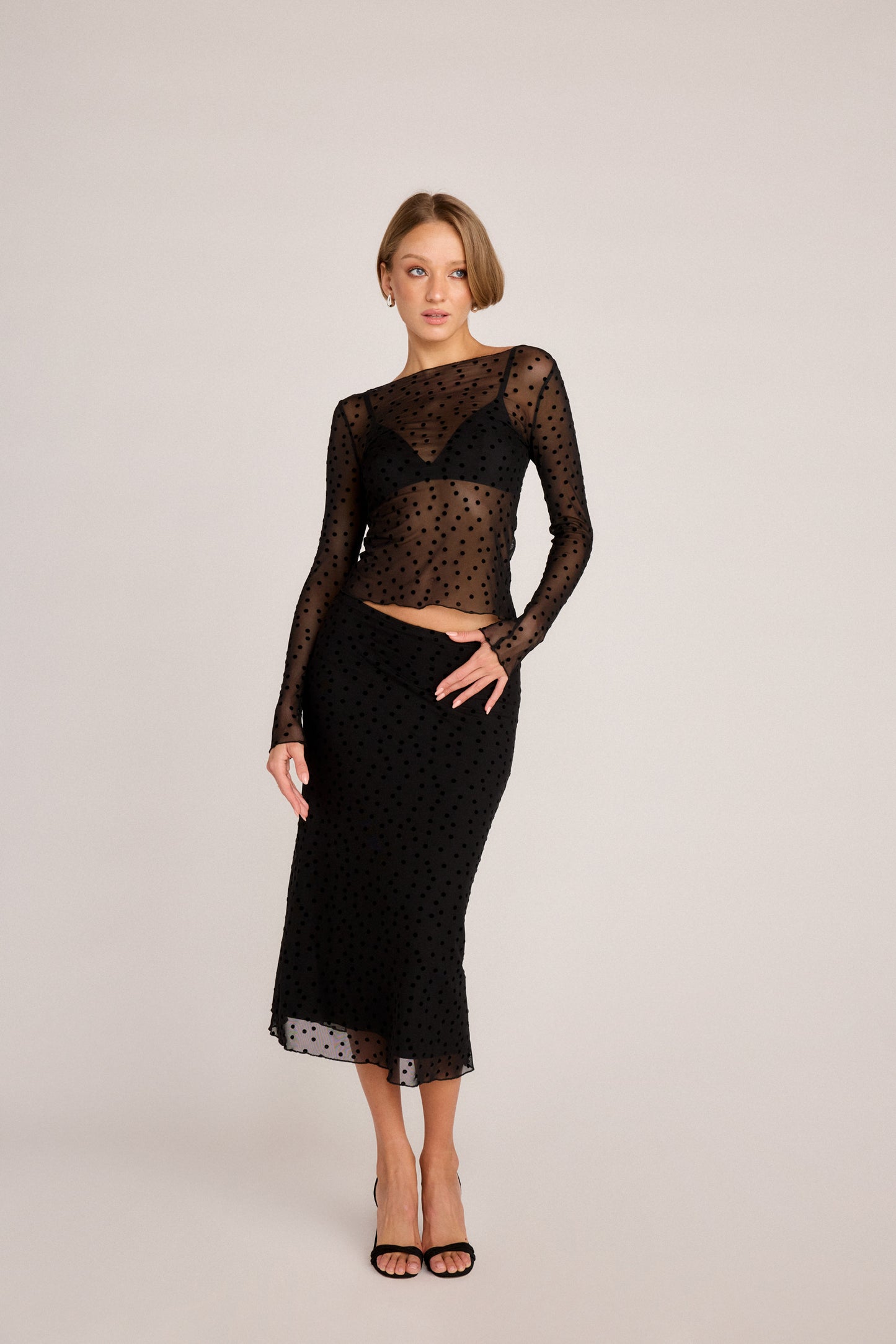 Emma Midi Skirt - Polka Dot