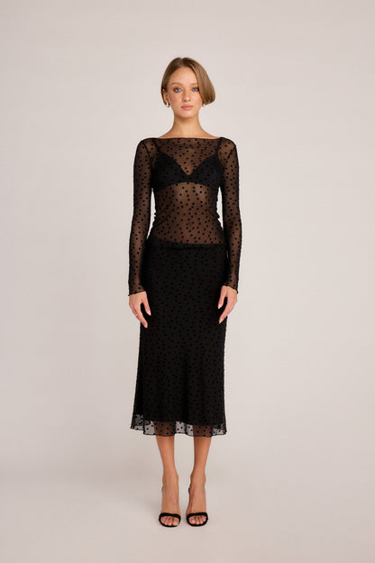 Emma Midi Skirt - Polka Dot