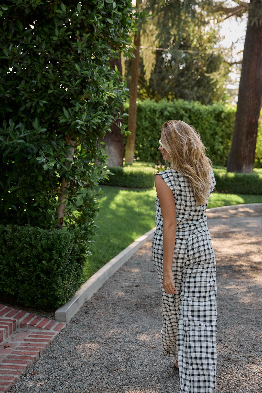 Olga Top - Black/White Plaid