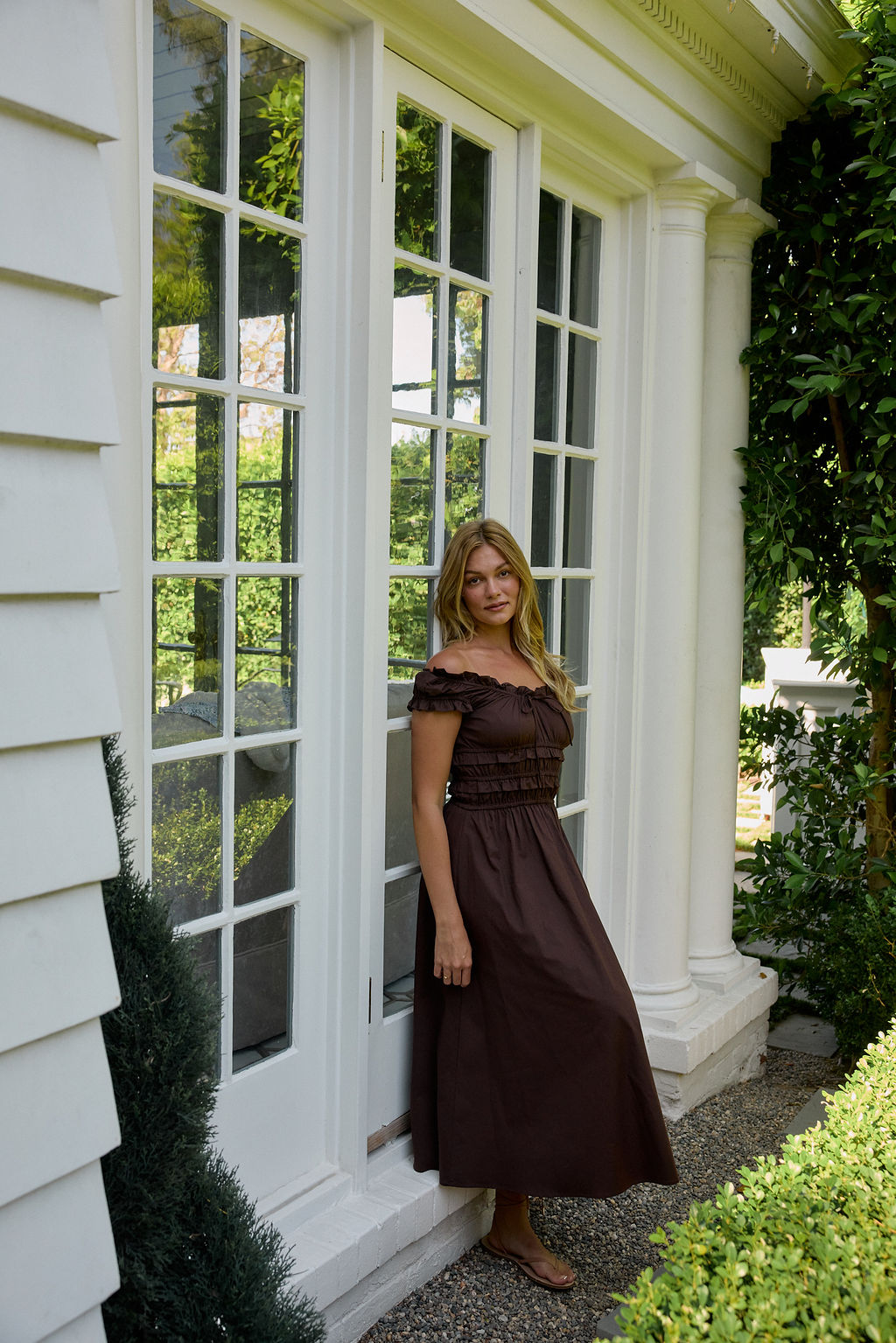 Sophia Poplin Dress -  Chocolate