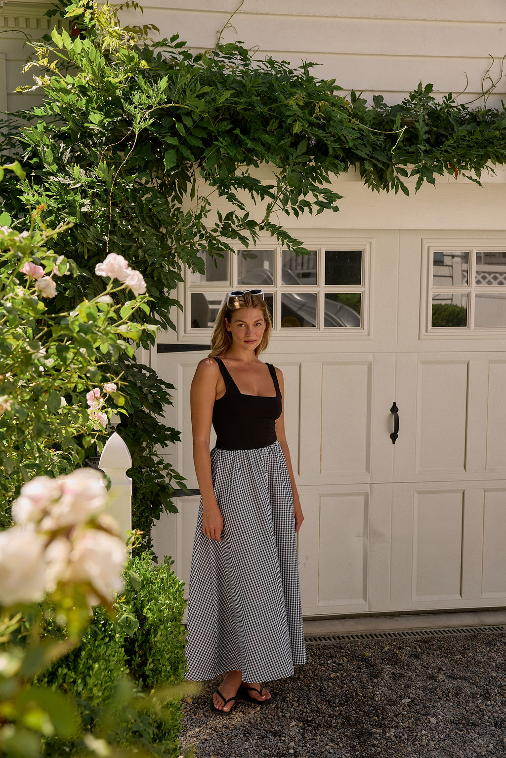 Annalise Dress- Black/White Seersucker