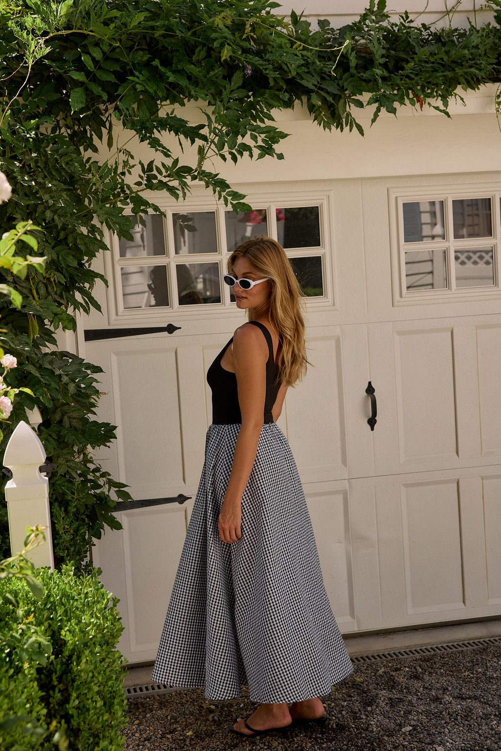 Annalise Dress- Black/White Seersucker