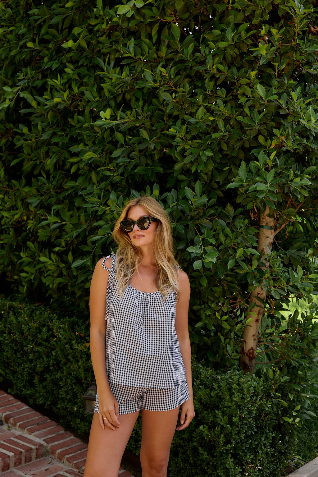 Sabrina Top - Black/White Gingham
