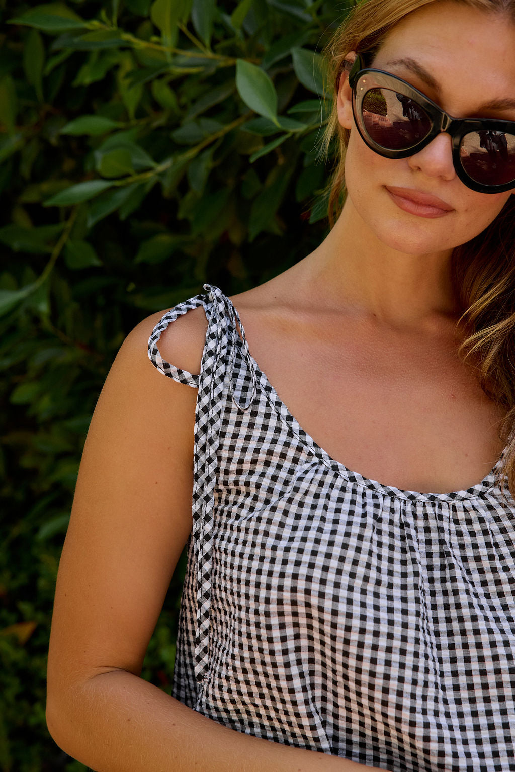 Sabrina Top - Black/White Gingham