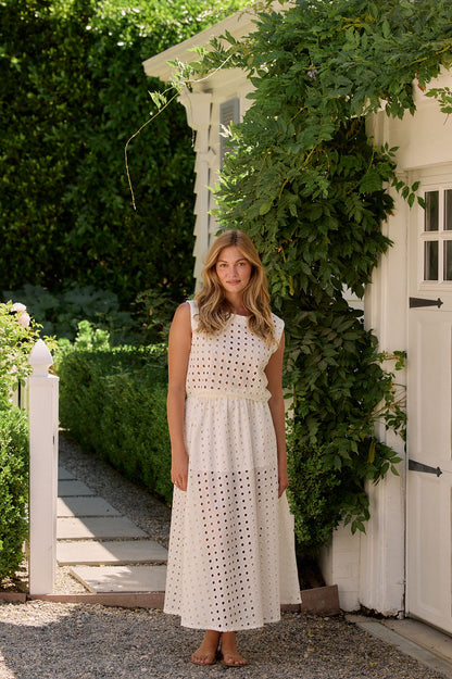 Olga Eyelet Skirt - Ivory