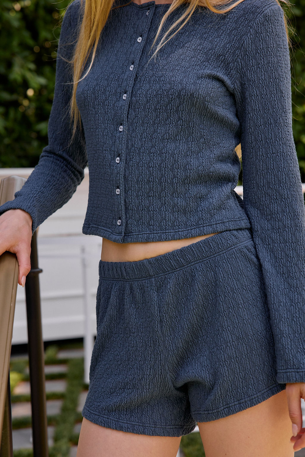 Elise Cardigan - Textured Denim