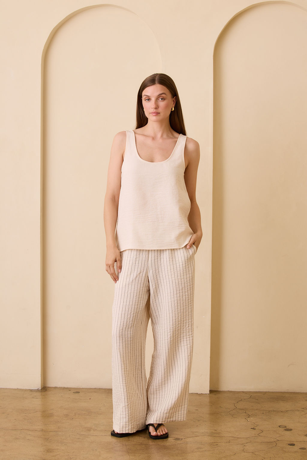 Tatiana Pant - Black/Cream Stripe