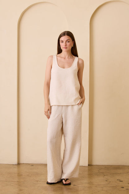 Tatiana Pant - Black/Cream Stripe