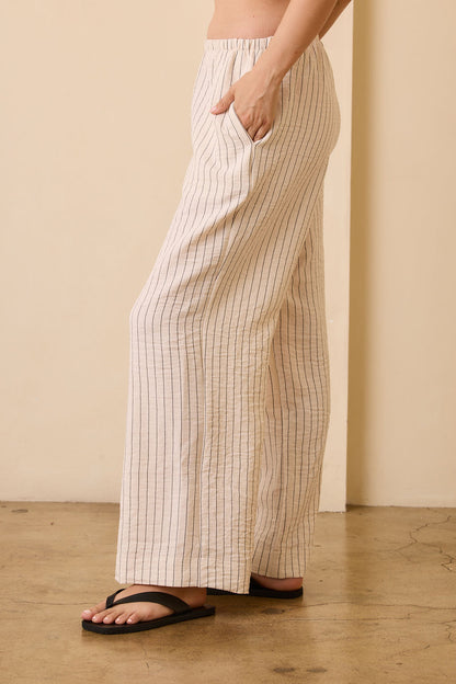 Tatiana Pant - Black/Cream Stripe