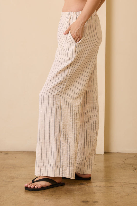 Tatiana Pant - Black/Cream Stripe