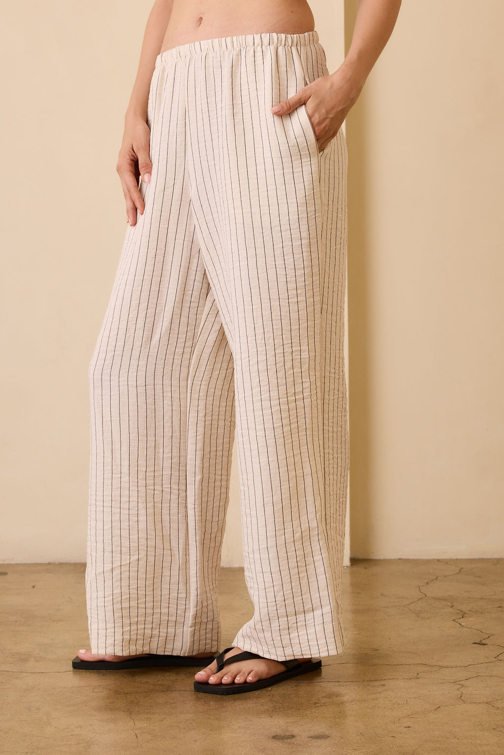 Tatiana Pant - Black/Cream Stripe