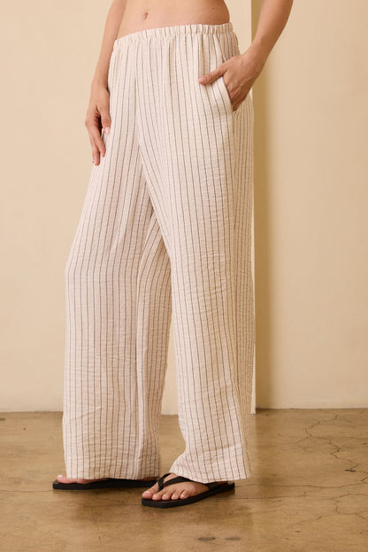 Tatiana Pant - Black/Cream Stripe
