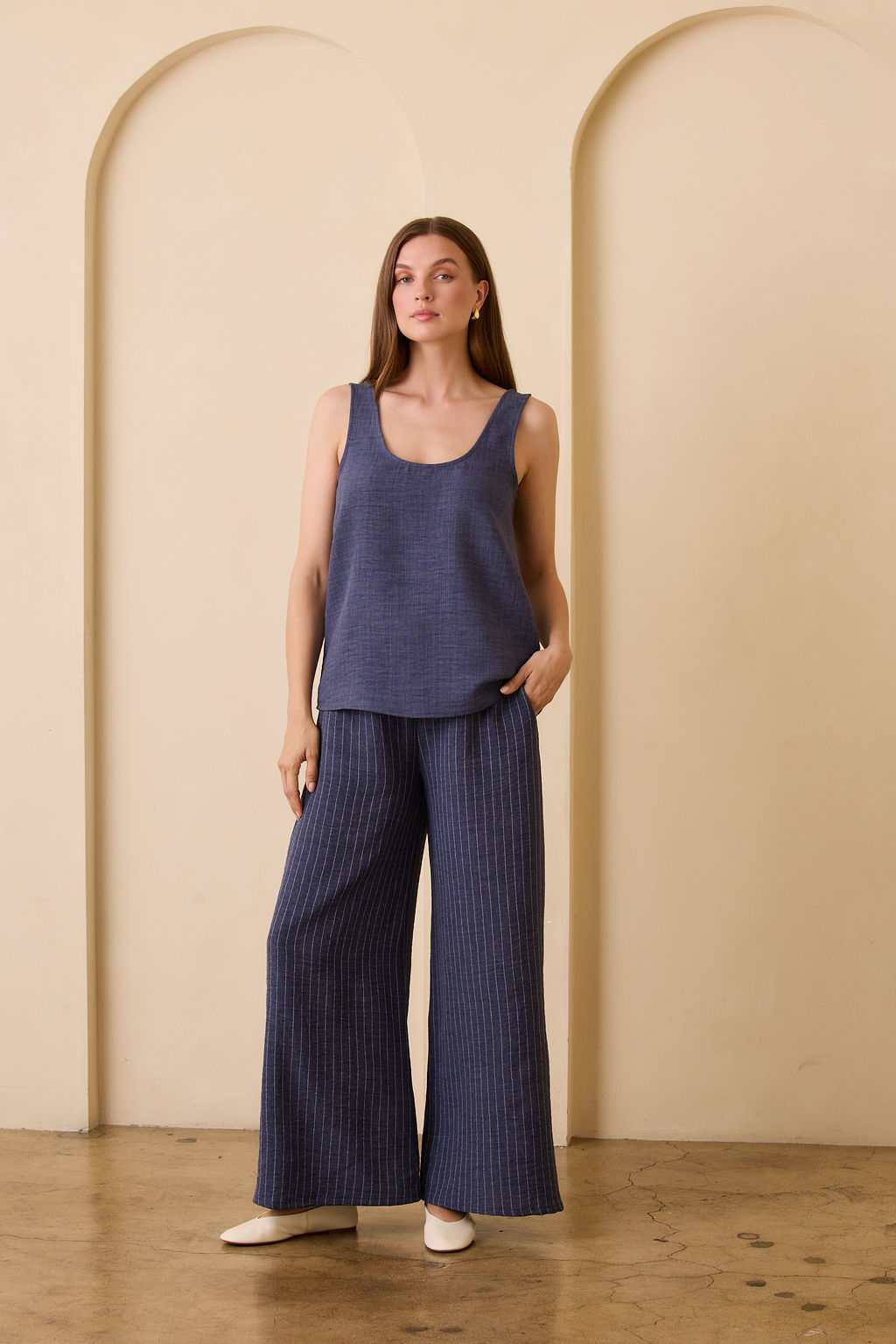 Tatiana Pant - Chambray Stripe